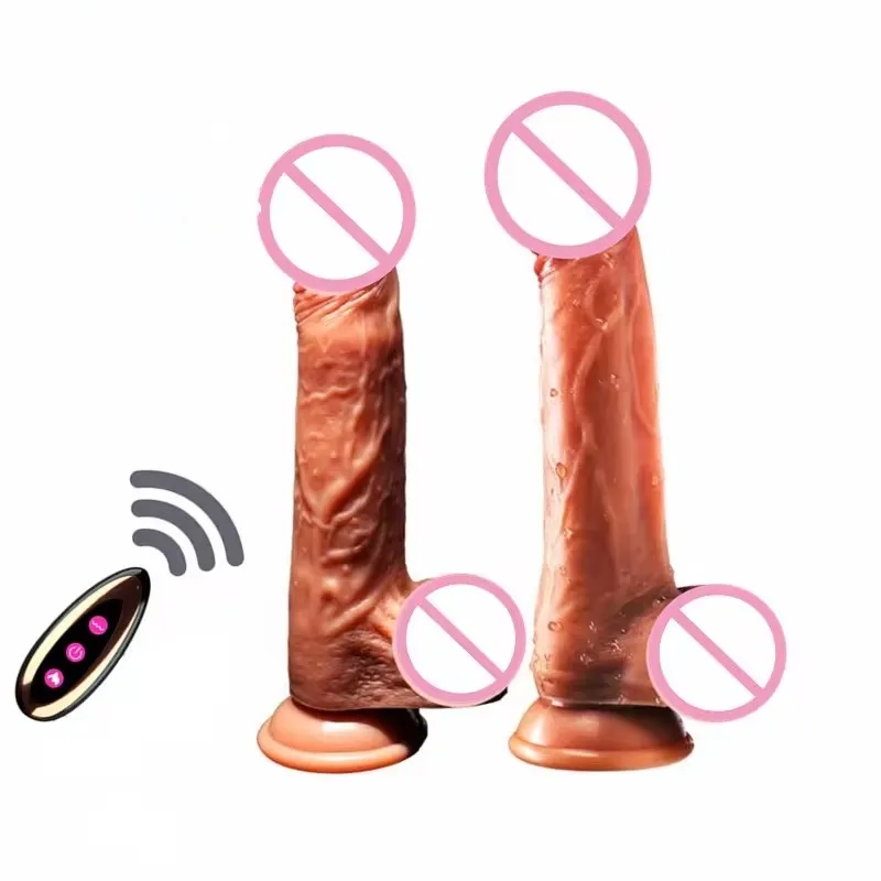 Fernbedienung flüssiges Silizium Heizung Drehender Dildo Vibrator G-Punkt-Stimulanten-Massagegerät Sexspielzeug für Frauen Scheide