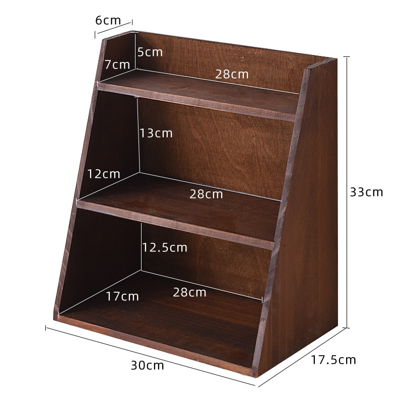 Large storage rack - brown three-tier