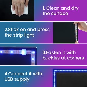 RGB Dc 5V Ip65 ยืดหยุ่นชุดUsb Strip Led Light 24 KeyรีโมทคอนโทรลทีวีBacklight 5050 แถบLed - Product Image 5