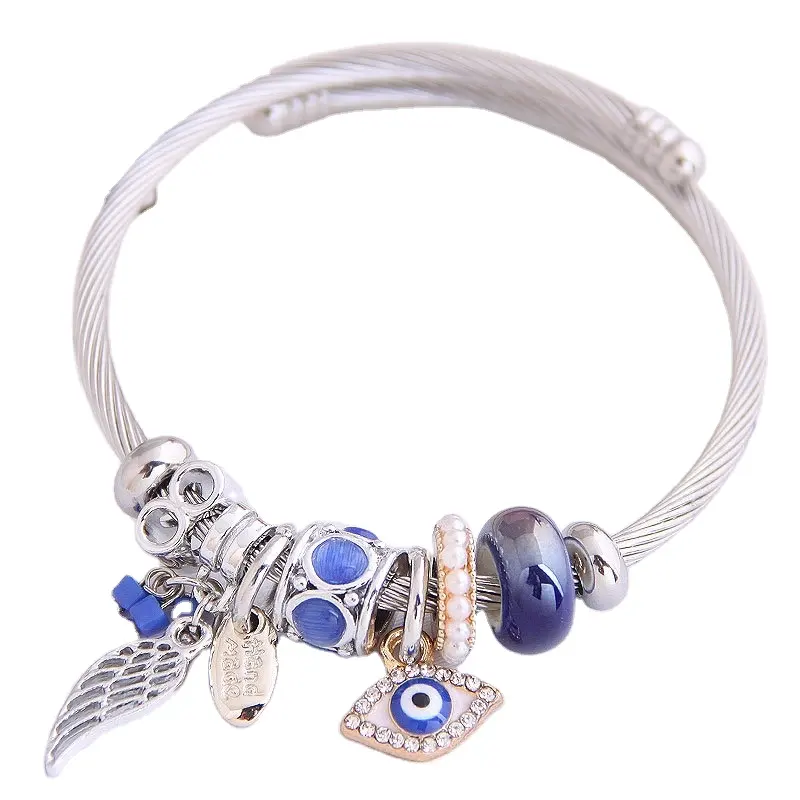 Pulsera de cuero de 60cm para hombre y mujer, pulsera de plata de ley italiana 925