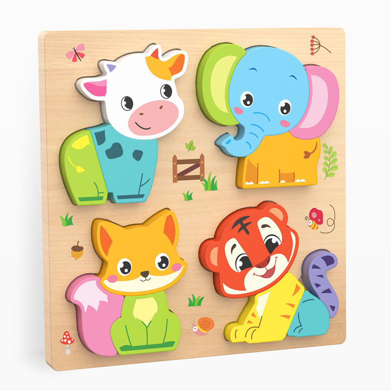 Animal four-in-one three-dimensional puzzle