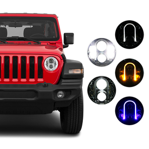 Yüksek düşük ışın 7 inç yuvarlak LED far 80W alüminyum Led farlar ile üçlü renk park lambası - Product Image 3