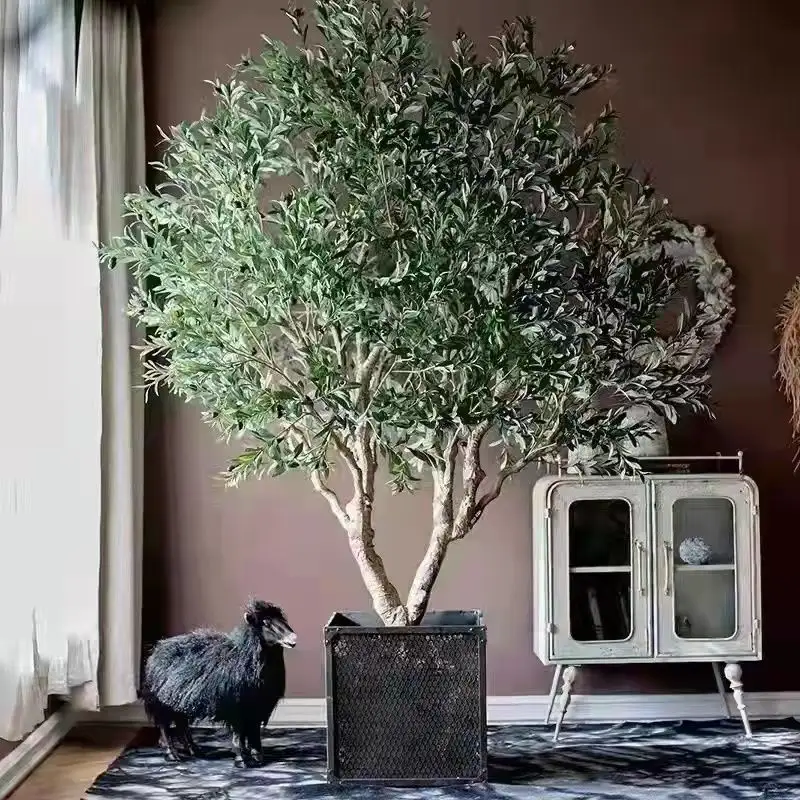 Commercio all'ingrosso artificiale piante Bonsai di oliva artificiale albero da frutto per decorazione stella quantità aeroporto di nozze