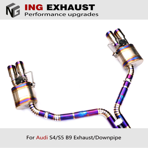 ING için en iyi fiyat Audi S4 S5 titanyum alaşımlı 3.0T B8 paslanmaz çelik vana anahtarı egzoz katalitik iniş borusu - Product Image 6