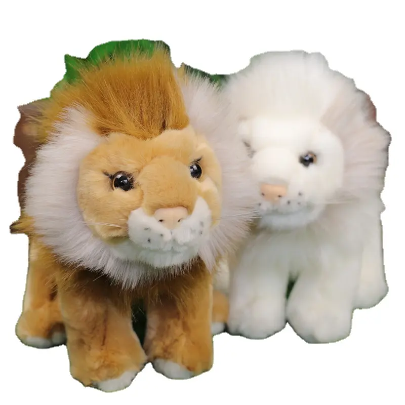 Bonito Leão Africano Pelúcia Brinquedos Simulado Lion King Doll Zoo Scenic Area Lembrança Presente de aniversário das crianças