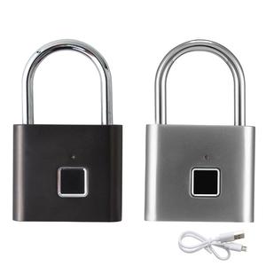智能指纹挂锁USB充电无钥匙指纹解锁柜智能锁安全锌合金 - Product Image 1