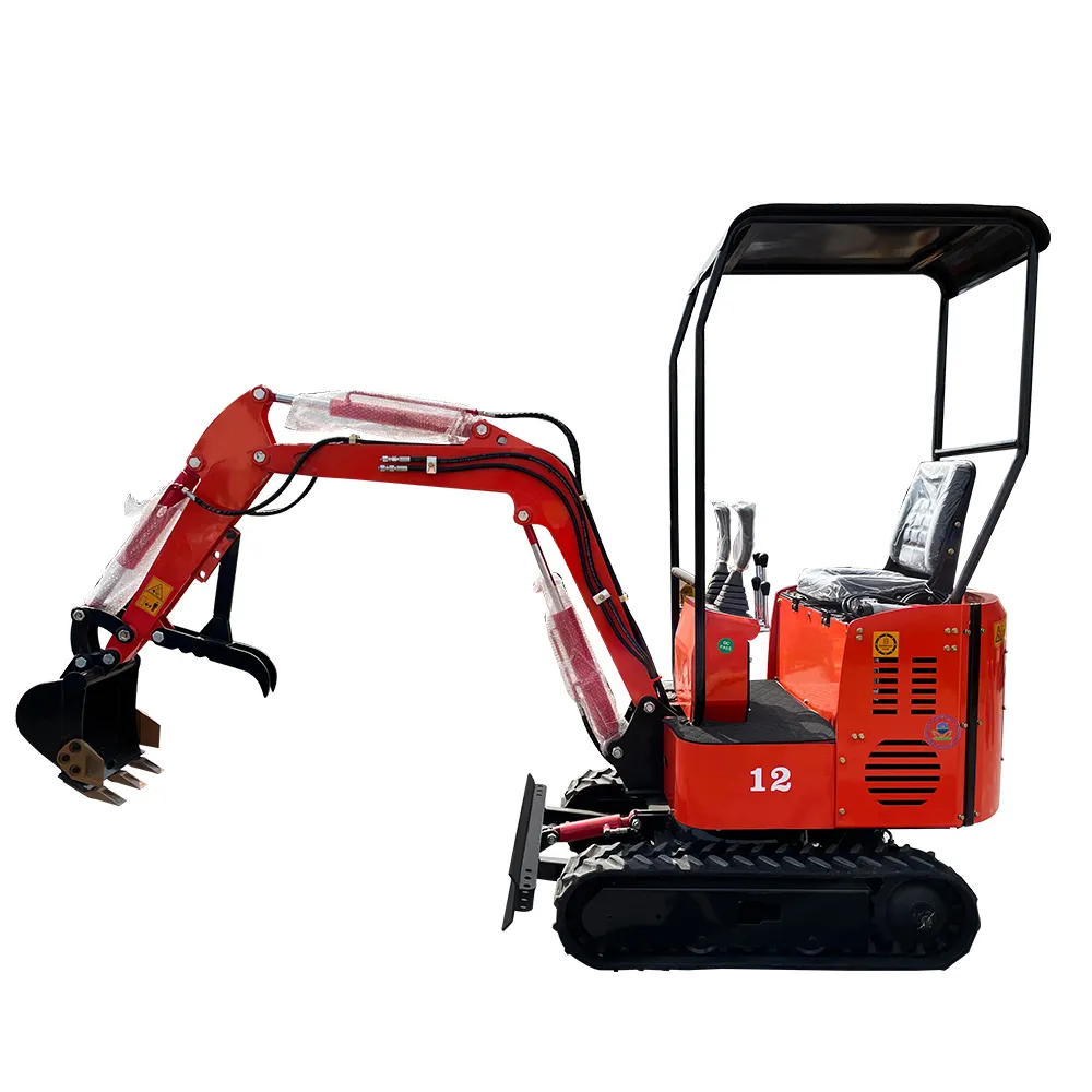 Mini excavadora eléctrica con batería de litio para uso familiar, excavadora de orugas para granja y taller con retroexcavadora