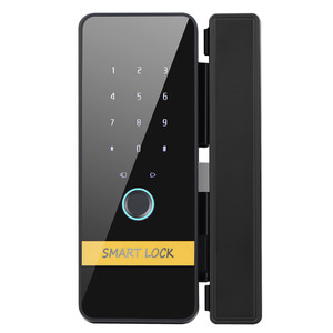 スマートホームホテルガラスドアロックICカードサポートTuya APPスマートガラスドアロック指紋とキー付き - Product Image 1