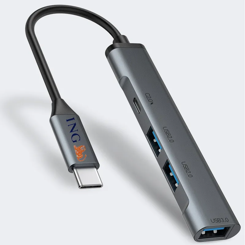 4 En 1 Tipo C 3,0 Adaptador de carga rápida Estación de acoplamiento Laptop USB HUB TIPO C 100W Adaptador convertidor
