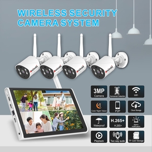 Anxinshi Sistema de cámara de seguridad para el hogar Pantalla NVR Kit de cámara Wifi inalámbrica On-vif Audio bidireccional en la nube y almacenamiento de tarjeta TF - Product Image 2