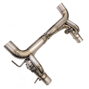 Titanium X-Pipe Exhaust <strong>Tip</strong> System For Ferrari F8 Tributo 20-22 Titanium X-Pipe Exhaust System with <strong>Valves</strong> - Product Image 5