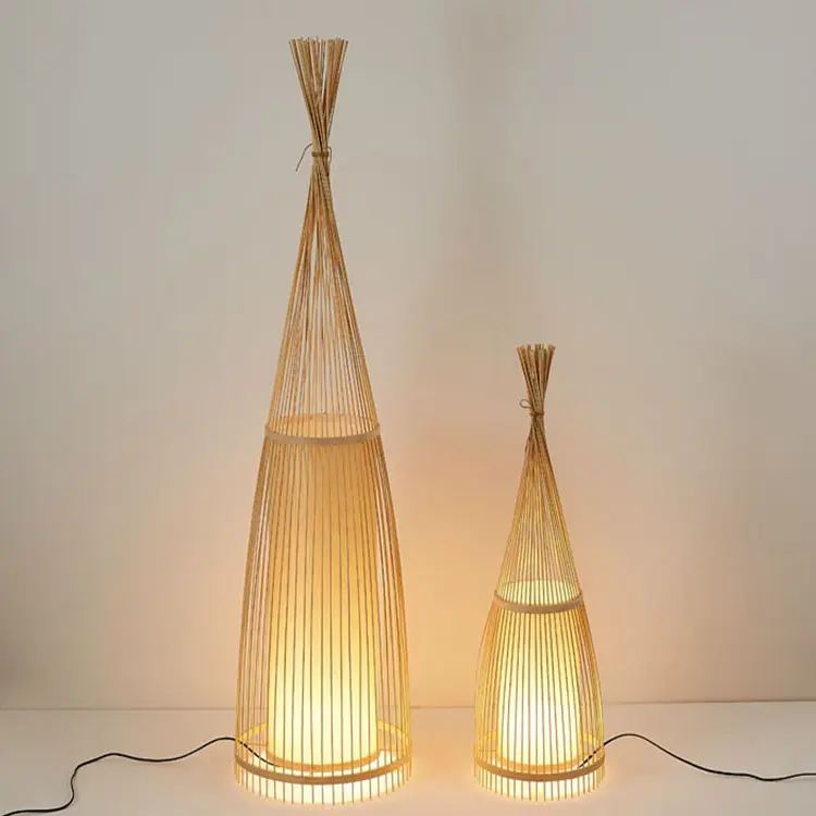 Yeni parlaklık tasarım iç aydınlatma heroom oturma odası dekorları bambu zemin standı lambası