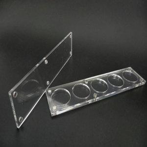 Yüksek kaliteli şeffaf plastik akrilik Perspex bozuk para kutusu mıknatıs kapak lazer kesim delik ile kalite vitrin rafı - Product Image 5