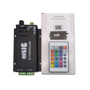Smart Sound Control 12v 24v 4A <strong>Brightness</strong> Dimmer Kit 24 Keys Remote IR Receiver Music <strong>Sensor</strong> <strong>Led</strong> Light Strip <strong>Controller</strong> RGB - Product Image 2