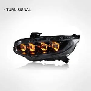 FOR Transform Your Honda Civic's Lighting with <strong>an</strong> EN Brand <strong>LED</strong> Headlight Assembly - 55W, 2016-2021, Bugatti DRL - Product Image 4