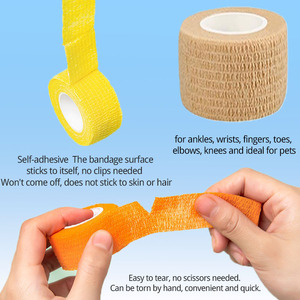 Vendas Adhesivas Elásticas Transpirables No Tejidas de 5 cm * 4,5 m para Botiquines de Primeros Auxilios, Atletismo, Hinchazón, Esguinces, Vendajes para Animales - Product Image 3