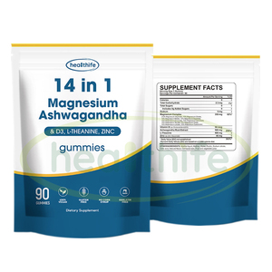 Suppléments de marque privée Oem 14 en 1 Complexe de vitamine D3 Zinc L-théanine Ashwagandha Glycinate de magnésium Gommes - Product Image 5