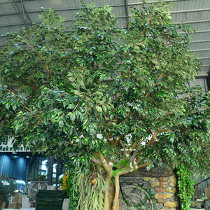 人工オークの木屋内人工イチジクの木Facuxバンヤンツリー庭の屋外装飾用人工植物 - Product Image 3