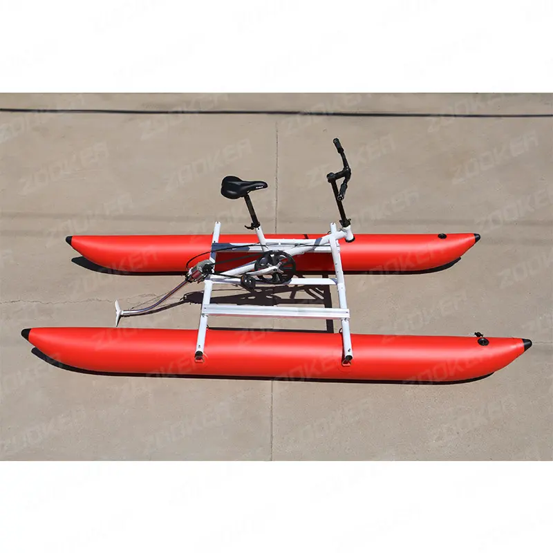 वयस्क पेडल पीवीसी Inflatable उच्च गुणवत्ता एकल समुद्र चक्र पानी बाइक पेडल नौकाओं के लिए बिक्री के लिए बिक्री सस्ते पीपे का पुल नौकाओं