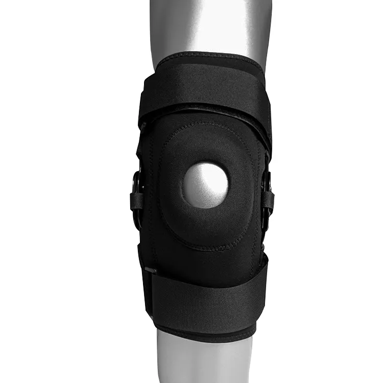 Pelindung Dewasa Engsel Dapat Disesuaikan Penyokong Lutut Terbuka Penyokong Lutut Tempurung Lutut dengan Tali Elastis