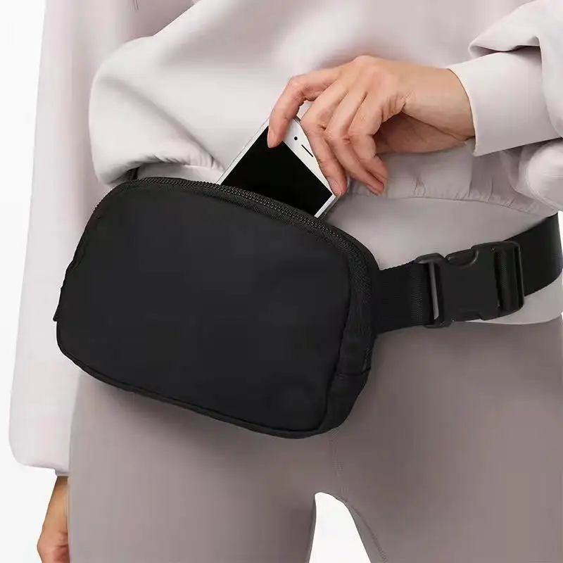 Riñonera de nailon con hebilla ajustable para hombre y mujer, bolsa de cinturón ajustable para ir de compras o viajes, impermeable