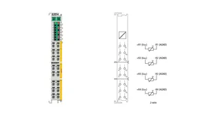 BECKHOFF-Terminal EtherCAT de 4 canales, entrada analógica, temperatura, 16 bits, conexión de 3 cables, PLC, PAC, controladores dedicados