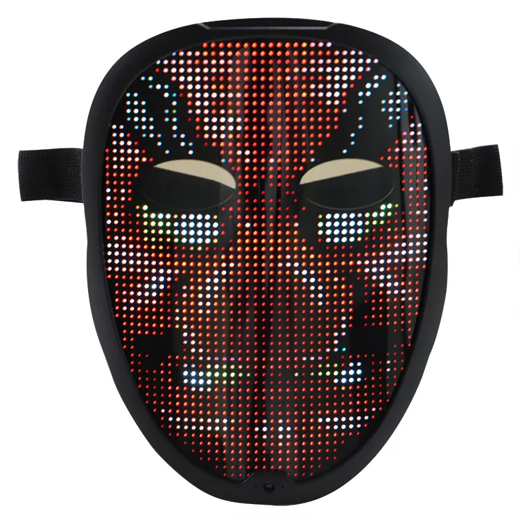 Máscara de Halloween LED programable Máscara luminosa digital para disfraz Cosplay