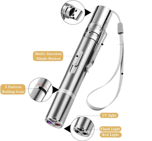 USB ricaricabile giocattolo interattivo puntatore Laser 5 modelli regolabili formazione Chaser per cani e gatti materiale moderno in metallo - Product Image 2