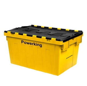 Gran distribución logística apilable caja de plástico contenedores de almacenamiento cajas para mover - Product Image 1