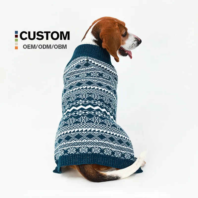 Suéter de invierno de punto acrílico personalizado de fábrica nuevo para mascotas lindo suave poliéster algodón ropa para mascotas otoño verano Navidad disfraz cálido lindo