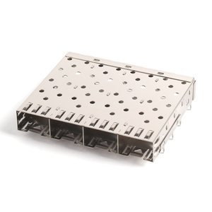 1658723-1 100gSFPモジュールソケットプレスフィットタイプ1X4ポート5gSFPレセプタクルコネクタケージ、金属EMI付き - Product Image 1