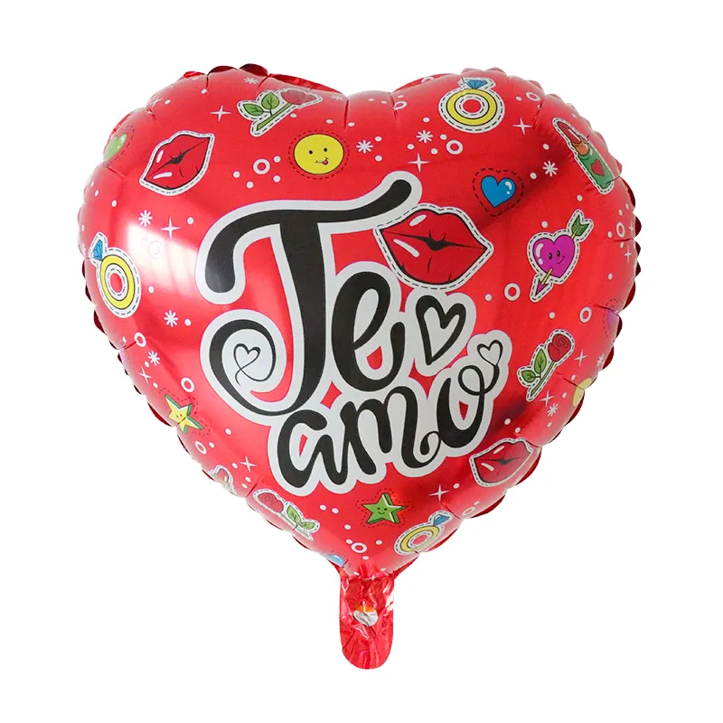Balões de alumínio de alumínio de 18 polegadas, balões de festas de casamento, dia de san valentin para eu te amo em 18 polegadas
