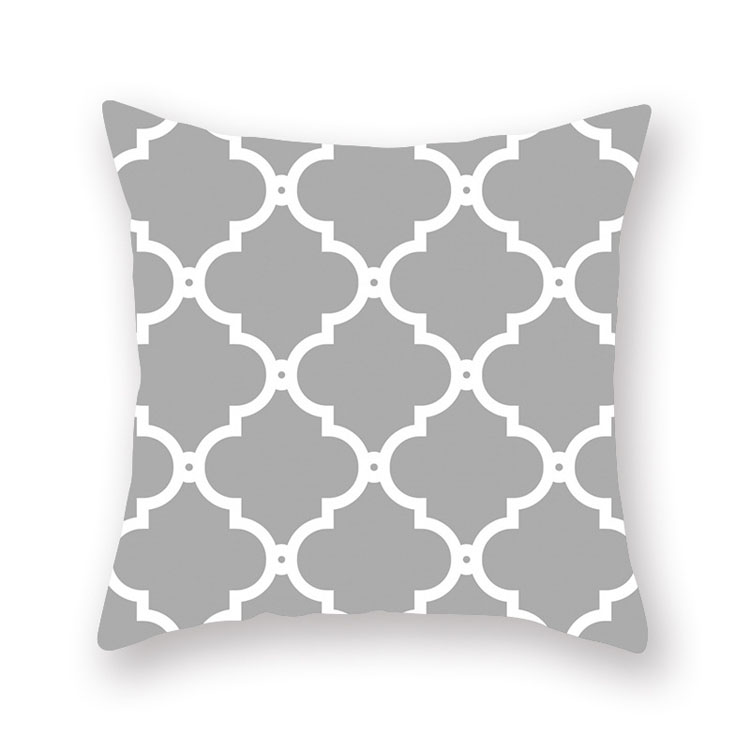 New Style Silver Grey Geometric Chevron Peach Skin Pillow Cover Car Office Sofa Bed Cushion Cover Wholesale