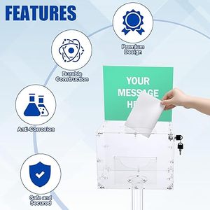 Ofis yarışması oylama için Stand ile yuvası açık çekiliş kutusu ile akrilik öneri kutusu ve anahtar zemin ayakta kutusu - Product Image 4