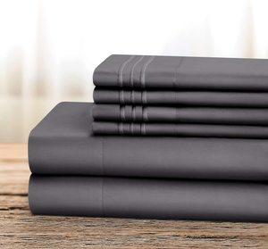 Ultra-soft Microfiber <strong>Bedding</strong> 3pc Sheet Set with One Pillowcase Three Line Embroidery - Product Image 2