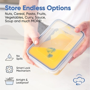 EASGA Rectangular Plástico 800ml Contenedor de alimentos transparente, Caja de embalaje de plástico PP, Caja de almacenamiento de alimentos de cocina sellada - Product Image 4