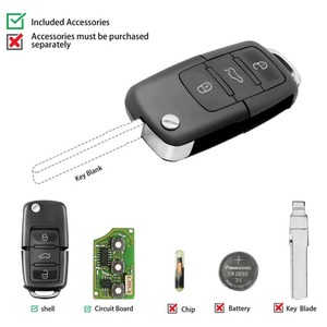 2024 Original Xhorse XKB501EN Vehicle <strong>Key</strong> Remote with <strong>Key</strong> Shell V-Wolkswagen B5 Style 3-Button Board Hot Sales - Product Image 3