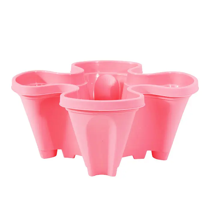 3-Dimensional Four-Petal Flower Pot Strawberry Pot Multi-Layer Planter Pot Stacking Garden Container System Grow for Herb Flower
