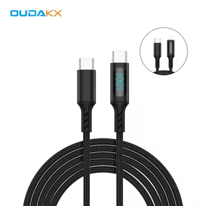 Auf Lager 3.3FT USB C Schnell ladekabel 100W 480 Mbit/s LED-Anzeige Nylon geflochtenes USB Typ C Kabel für Samsung Galaxy Datenkabel - Product Image 1