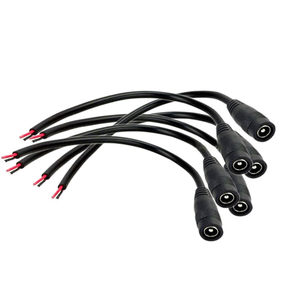 12V DC güç kablosu 5.5 <span class=keywords><strong>2</strong></span>.1mm kadın Jack 38CM tel uzunluğu DC güç adaptörü konnektörü için LED ışıkları