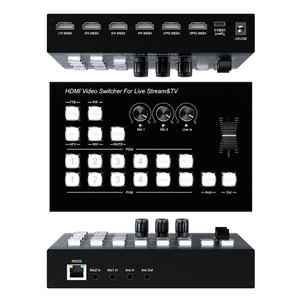 Conmutador de video de transmisión en vivo 4 Entrada HD Resolución de soporte 1080P Soporte de audio incorporado Audio analógico externo para cada habitación
