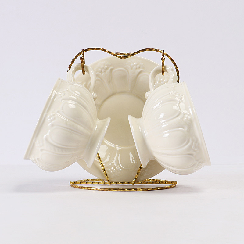 double cup and saucer(cream color)