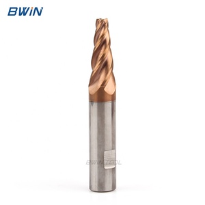 BWIN fabrika özel 7 derece 4 flüt katı karbür konik parmak freze düz - Product Image 4