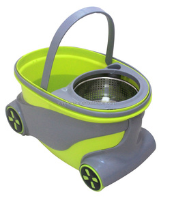 Esfregão giratório mágico com 4 rodas, esfregão de rotação fácil 360 com refil de tecido - Product Image 2