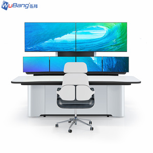 Height Adjustable for <strong>Multiple</strong> <strong>Monitors</strong> Control Room Workstation for Security Operation Center - Product Image 1