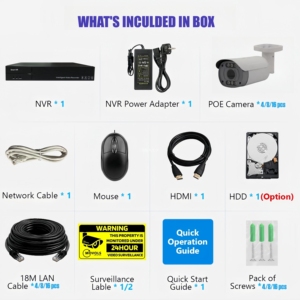 POE视频监控套件NVR，网络中有4个POE端口，4个摄像头，3MP IP，室外，以太网供电，人体检测 - Product Image 6