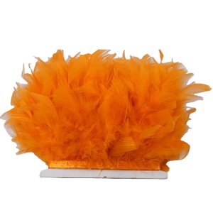 Dây ruy băng viền lông vũ Thổ Nhĩ Kỳ thủ công màu trắng dùng cho may vá, trang trí váy cưới & tua rua trang trí trên băng dính cho quần áo & đồ trang trí - Product Image 1