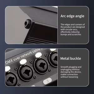 Caja adaptadora de Audio/DMX RJ45 a 4 XLR + 6,35, convertidor divisor de extensión de señal de red, Conector de enchufe Jack de montaje en enchufe compuesto