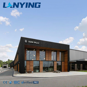 מבנה פרפאב מבנה פלדה מודרני עבור משרדים מודולריים או סדנאות עם קיר זכוכית עמיד - Product Image 1