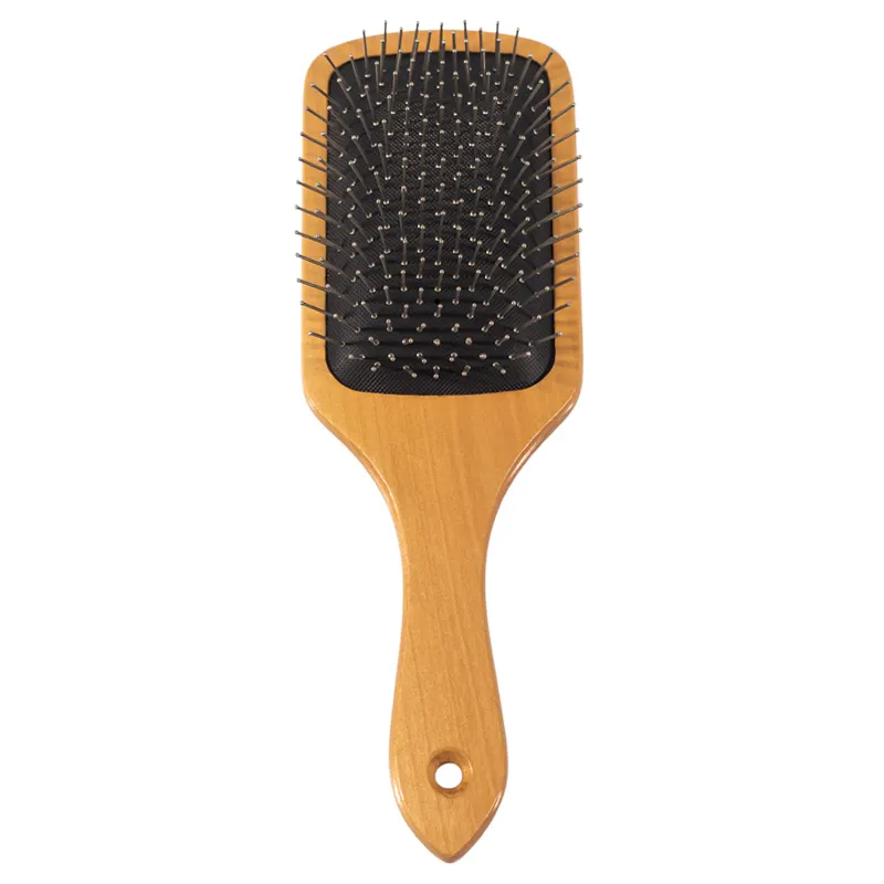 Pettine massaggiante eco-friendly in legno naturale cuoio capelluto pettine Paddle cuscino massaggio pettine fornitore